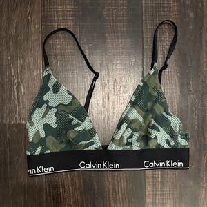 Calvin Klein Green Camouflage Bralette
